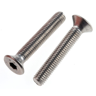 RS PRO Plain Stainless Steel Hex Socket Countersunk Screw, DIN 7991, M5 x 30mm