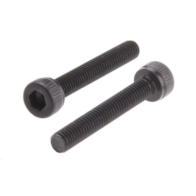 RS PRO M3 x 20mm Hex Socket Cap Screw Black, Self-Colour Steel