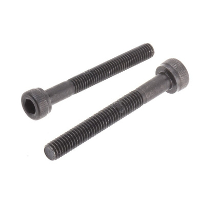 RS PRO M3 x 25mm Hex Socket Cap Screw Black, Self-Colour Steel