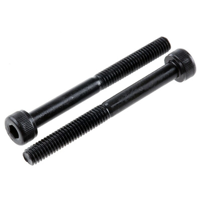RS PRO M4 x 40mm Hex Socket Cap Screw Black, Self-Colour Steel