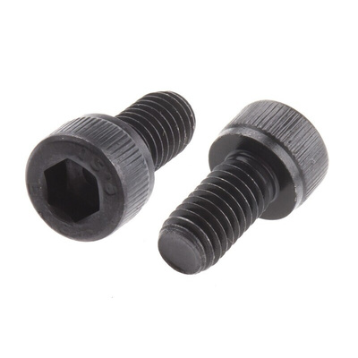 RS PRO M6 x 12mm Hex Socket Cap Screw Black, Self-Colour Steel