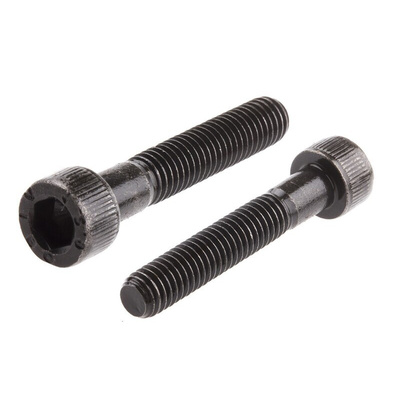 RS PRO M6 x 35mm Hex Socket Cap Screw Black, Self-Colour Steel