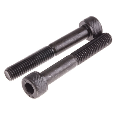 RS PRO M8 x 55mm Hex Socket Cap Screw Black, Self-Colour Steel