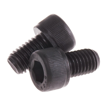 RS PRO M10 x 16mm Hex Socket Cap Screw Black, Self-Colour Steel
