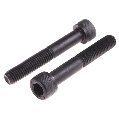 RS PRO M10 x 65mm Hex Socket Cap Screw Black, Self-Colour Steel