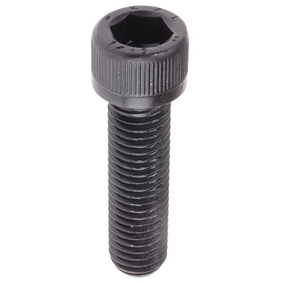 RS PRO M12 x 45mm Hex Socket Cap Screw Black, Self-Colour Steel