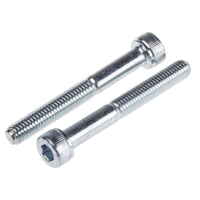 RS PRO Bright Zinc Plated Steel Hex Socket Cap Screw, DIN 912, M5 x 40mm