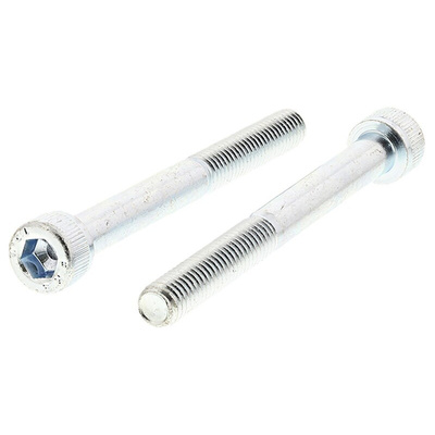 RS PRO Bright Zinc Plated Steel Hex Socket Cap Screw, DIN 912, M6 x 60mm