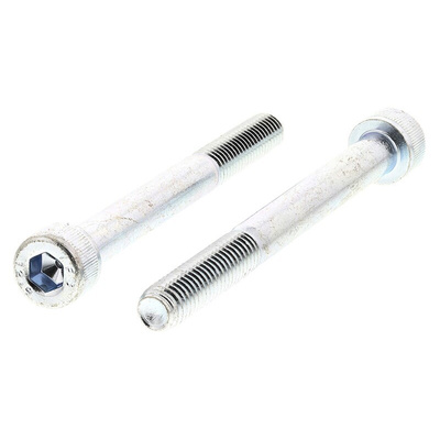 RS PRO Bright Zinc Plated Steel Hex Socket Cap Screw, DIN 912, M8 x 80mm