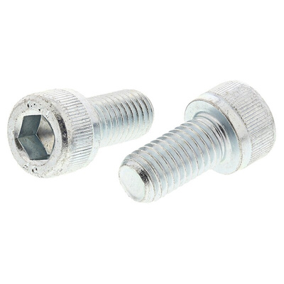 RS PRO Bright Zinc Plated Steel Hex Socket Cap Screw, DIN 912, M10 x 20mm