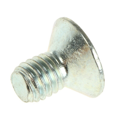 RS PRO M6 x 10mm Hex Socket Countersunk Screw Bright Zinc Plated Steel
