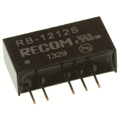 Recom RB DC-DC Converter, 12V dc/ 84mA Output, 10.8 → 13.2 V dc Input, 1W, Through Hole, +85°C Max Temp -40°C