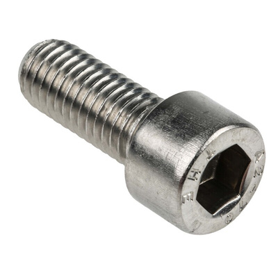 RS PRO Plain Stainless Steel Hex Socket Cap Screw, DIN 912, M10 x 25mm