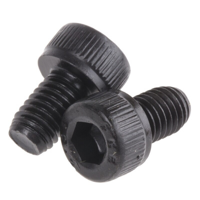 RS PRO Black, Self-Colour Steel Hex Socket Cap Screw, DIN 912, M5 x 8mm
