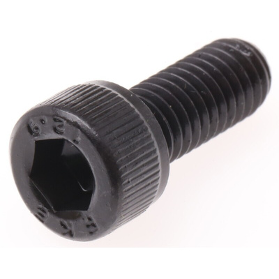 RS PRO Black, Self-Colour Steel Hex Socket Cap Screw, DIN 912, M6 x 15mm