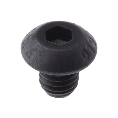RS PRO Black, Self-Colour Steel Hex Socket Button Screw, ISO 7380, M5 x 6mm