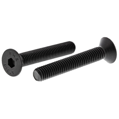 RS PRO Black, Self-Colour Steel Hex Socket Countersunk Screw, DIN 7991, M8 x 50mm