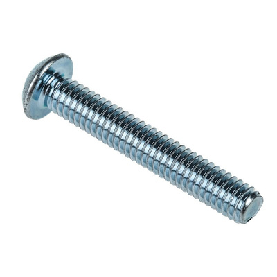 RS PRO Bright Zinc Plated Steel Hex Socket Button Screw, ISO 7380, M4 x 25mm