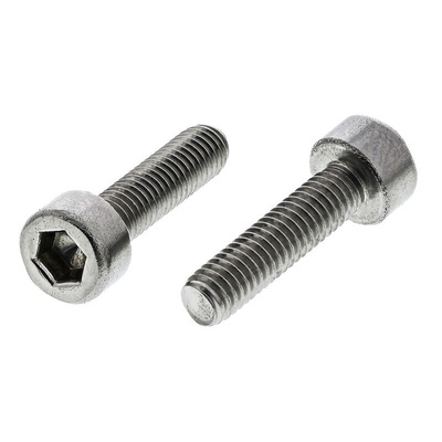 RS PRO Plain Stainless Steel Hex Socket Cap Screw, DIN 912, M3 x 12mm