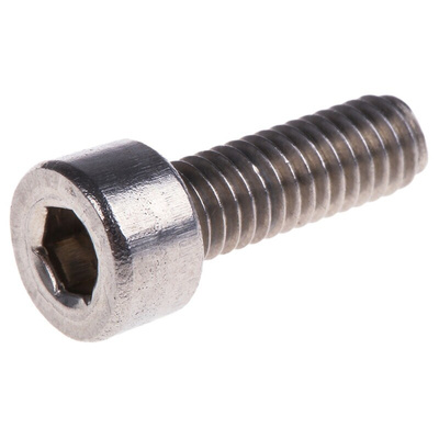 RS PRO Plain Stainless Steel Hex Socket Cap Screw, DIN 912, M4 x 12mm