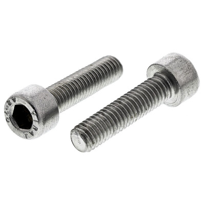 RS PRO Plain Stainless Steel Hex Socket Cap Screw, DIN 912, M5 x 20mm