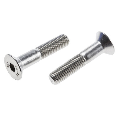 RS PRO Plain Stainless Steel Hex Socket Countersunk Screw, ISO 10642, M10 x 50mm