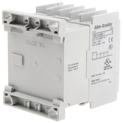 Allen Bradley 700K Series Contactor, 24 V dc Coil, 4-Pole, 10 A, 4NO, 690 V ac