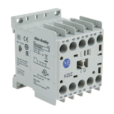Allen Bradley 700K Series Contactor, 230 V ac Coil, 4-Pole, 10 A, 2NC, 690 V ac