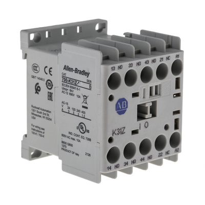 Allen Bradley 700K Series Contactor, 24 V dc Coil, 4-Pole, 10 A, 3NO + 1NC, 690 V ac