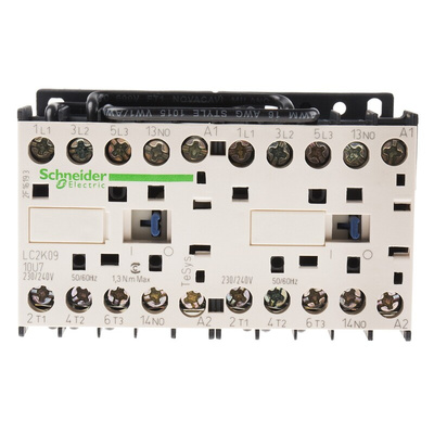 Schneider Electric LC2K Series Reversing Contactor, 230 V ac Coil, 3-Pole, 9 A, 4 kW, 3NO, 690 V ac