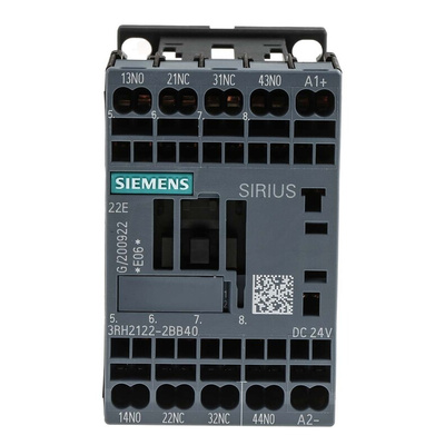 Siemens 3RH2 Series Contactor, 0.8 → 1.1 V dc Coil, 10 A, 4 W, 2NO + 2NC, 690 V ac
