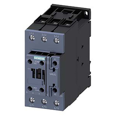 Siemens 3RT2 Series Contactor, 110 V ac Coil, 3-Pole, 65 A, 30 kW, 3NO, 690 V ac