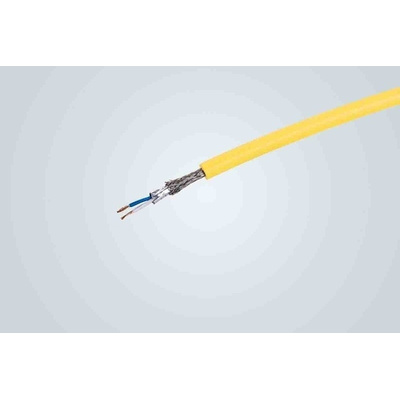 HARTING T1 Industrial TW1STER Yellow Polyurethane Cat5 Cable S/FTP, 50m HARTING SPE connectors