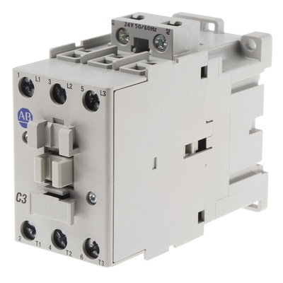 Allen Bradley 100C Series Contactor, 24 V ac Coil, 3-Pole, 30 A, 15 kW, 3NO, 690 V ac