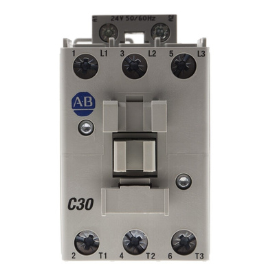 Allen Bradley 100C Series Contactor, 24 V ac Coil, 3-Pole, 30 A, 15 kW, 3NO, 690 V ac