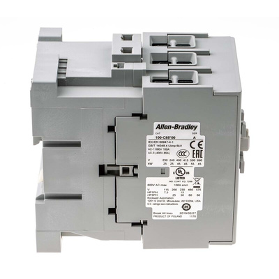 Allen Bradley 100C Series Contactor, 230 V ac Coil, 3-Pole, 85 A, 45 kW, 3NO, 690 V ac
