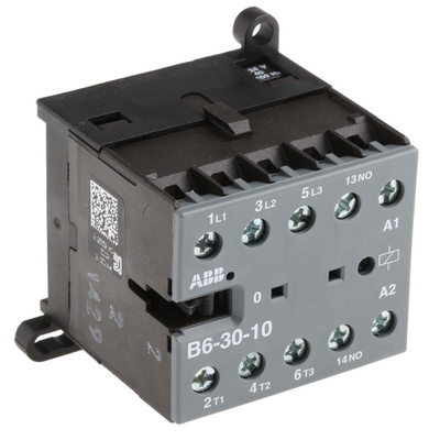 ABB B Series Contactor, 24 V ac Coil, 3-Pole, 9 A, 4 kW, 3NO, 690 V ac