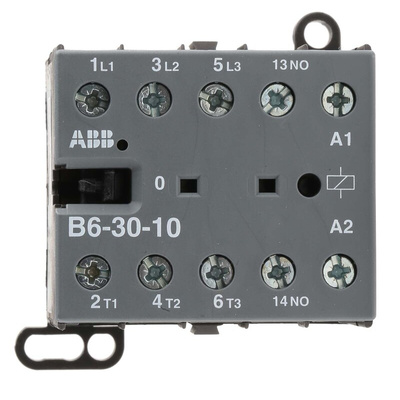 ABB B Series Contactor, 24 V ac Coil, 3-Pole, 9 A, 4 kW, 3NO, 690 V ac