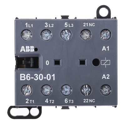 ABB B Series Contactor, 230 V ac Coil, 3-Pole, 9 A, 4 kW, 3NO, 690 V ac