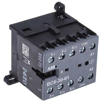 ABB B Series Contactor, 24 V dc Coil, 3-Pole, 9 A, 4 kW, 3NO, 690 V ac