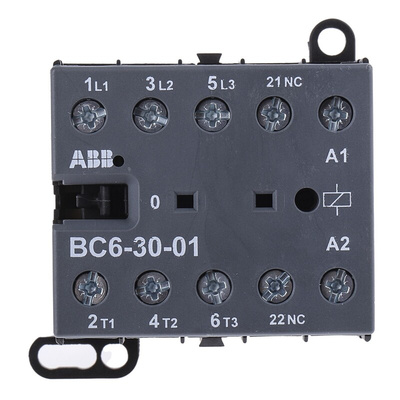 ABB B Series Contactor, 24 V dc Coil, 3-Pole, 9 A, 4 kW, 3NO, 690 V ac