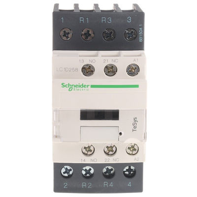 Schneider Electric LC1D Series Contactor, 24 V ac Coil, 4-Pole, 25 A, 2NO + 2NC, 690 V ac