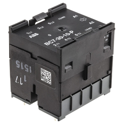 ABB BC7 Series Contactor Relay, 24 V dc Coil, 3-Pole, 9 A, 5.5 kW, 3NO, 690 V ac