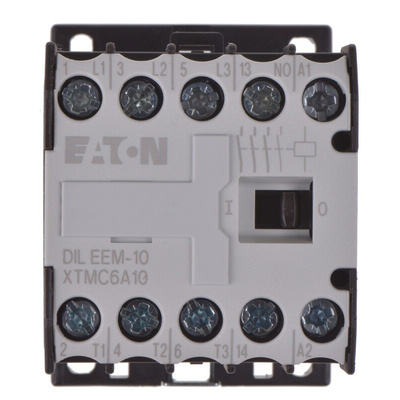 Eaton Contactor, 230 V ac Coil, 1-Pole, 6.6 A, 3 kW, 3NO, 400 V ac