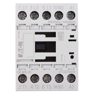 Eaton Contactor, 400 V ac Coil, 3-Pole, 12 A, 5.5 kW, 3NO, 400 V ac
