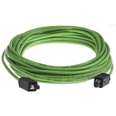 HARTING Green PVC Cat5 Cable U/FTP, 10m Male RJ45/Male RJ45