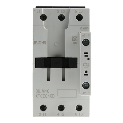 Eaton Contactor, 24 V dc Coil, 3-Pole, 40 A, 18.5 kW, 3NO, 400 V ac