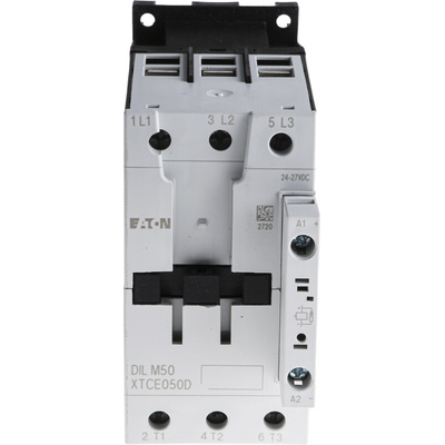 Eaton Contactor, 24 V dc Coil, 3-Pole, 50 A, 22 kW, 3NO, 400 V ac