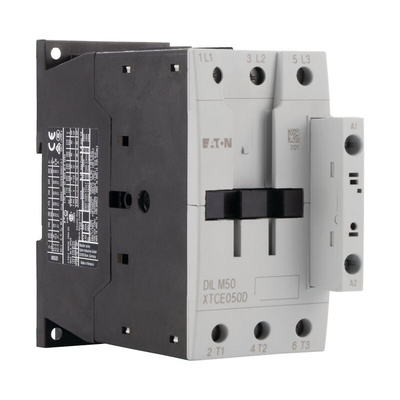 Eaton Contactor, 24 V dc Coil, 3-Pole, 50 A, 22 kW, 3NO, 400 V ac