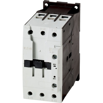 Eaton Contactor, 24 V dc Coil, 3-Pole, 50 A, 22 kW, 3NO, 400 V ac